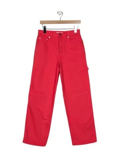 Pre-owned Tibi High-rise Wide Leg Jeans In Orange