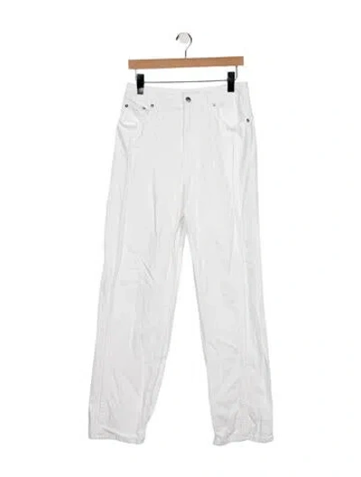 Pre-owned Tibi High-rise Wide Leg Jeans In White