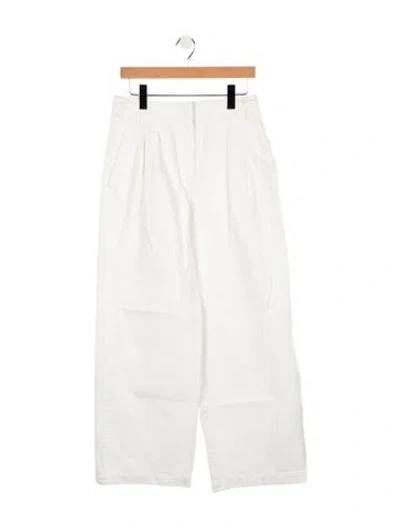 Pre-owned Tibi High-rise Wide Leg Jeans In White