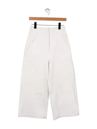 Pre-owned Tibi High-rise Wide Leg Jeans In White