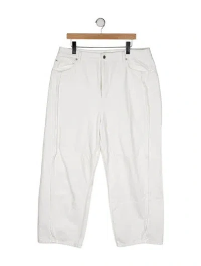 Pre-owned Tibi High-rise Wide Leg Jeans In White