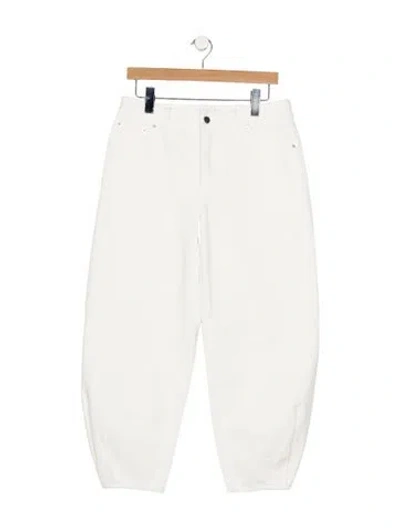 Pre-owned Tibi High-rise Wide Leg Jeans In White