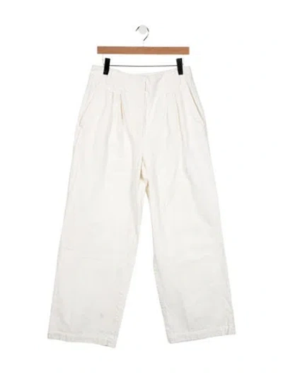 Pre-owned Tibi High-rise Wide Leg Jeans In White