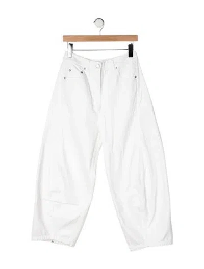 Pre-owned Tibi High-rise Wide Leg Jeans In White