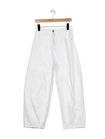 Pre-owned Tibi High-rise Wide Leg Jeans In White