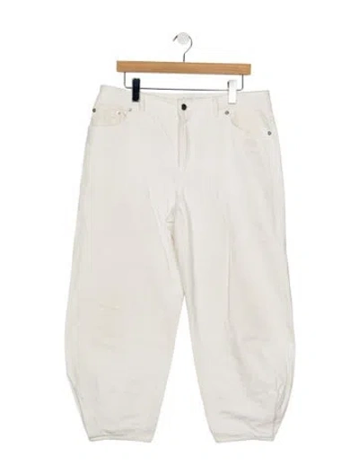 Pre-owned Tibi High-rise Wide Leg Jeans In White