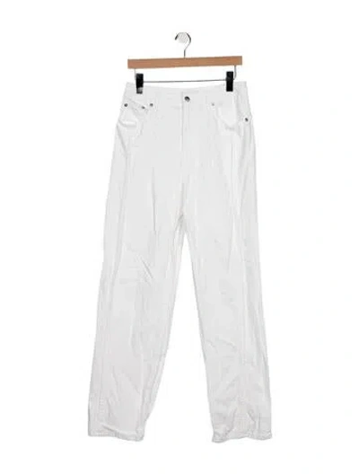 Pre-owned Tibi High-rise Wide Leg Jeans In White