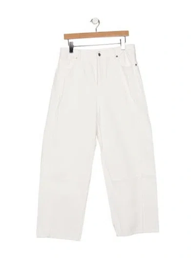 Pre-owned Tibi High-rise Wide Leg Jeans In White