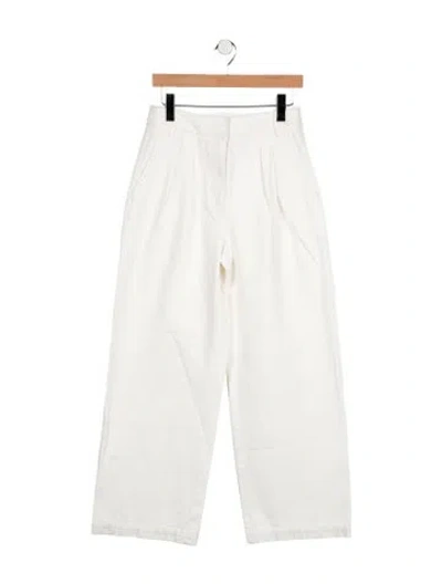 Pre-owned Tibi High-rise Wide Leg Jeans In White