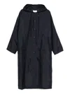 Tibi Hooded Button Coat In Blue