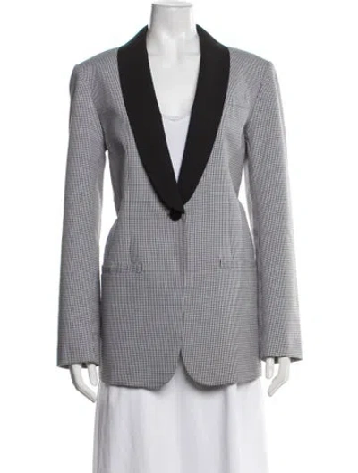 Pre-owned Tibi Houndstooth Print Blazer In Black