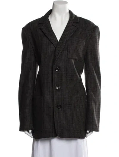 Pre-owned Tibi Houndstooth Print Blazer In Blue