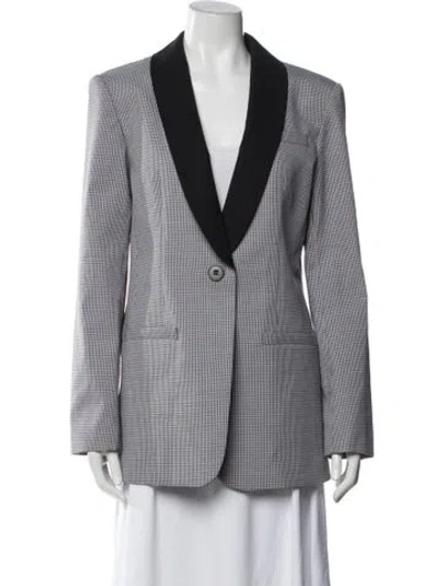 Pre-owned Tibi Houndstooth Print Blazer In White