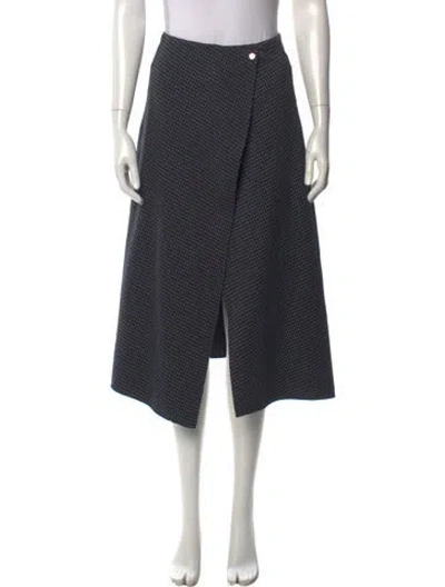 Pre-owned Tibi Houndstooth Print Midi Length Skirt In Gray