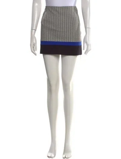 Pre-owned Tibi Houndstooth Print Mini Skirt In Black