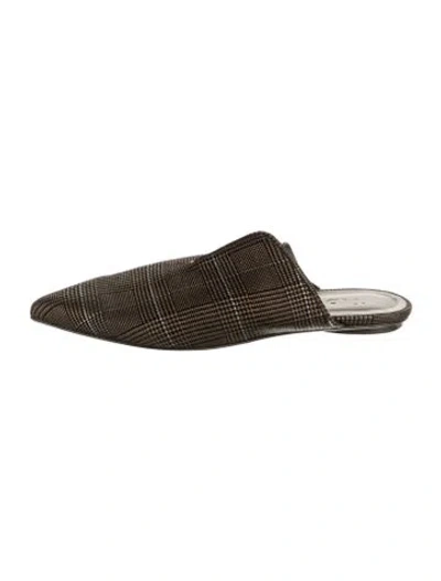 Pre-owned Tibi Houndstooth Print Mules In Black