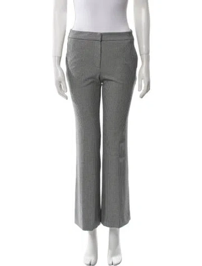 Pre-owned Tibi Houndstooth Print Wide Leg Pants In Black