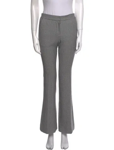Pre-owned Tibi Houndstooth Print Wide Leg Pants In Black