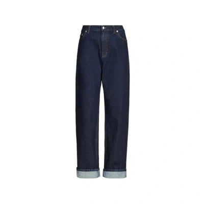 Tibi Jean Droit Avec Ourlets In Blue