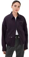 Tibi Jules Gingham Wool Bomber Jacket In Purple
