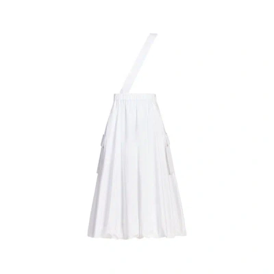 Tibi Jupe Ample Cargo En Coton In White