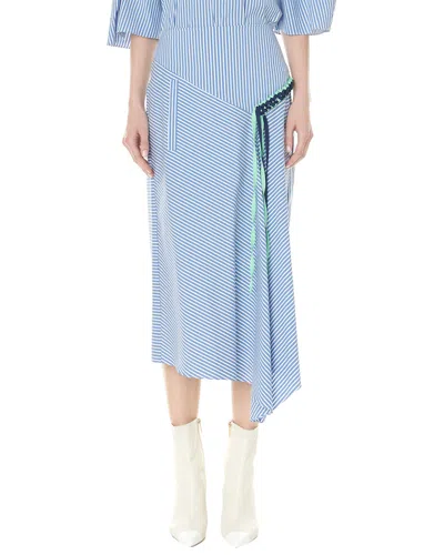 Tibi Kaia Stripe Lanyard Skirt In Blue