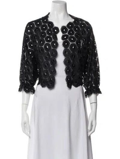 Pre-owned Tibi Lace Pattern Evening Jacket In Blue