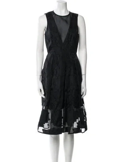 Pre-owned Tibi Lace Pattern Knee-length Dress In Black