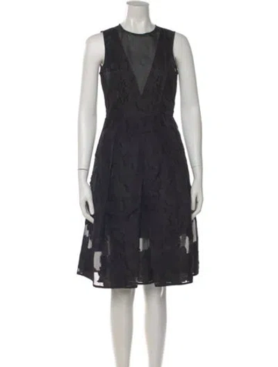 Pre-owned Tibi Lace Pattern Knee-length Dress In Black