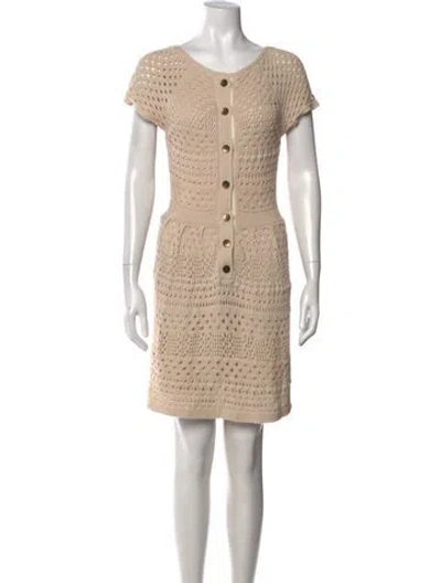 Pre-owned Tibi Lace Pattern Knee-length Dress In Neutral