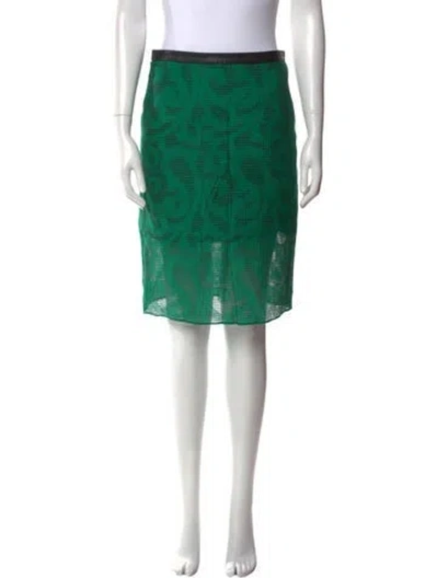 Pre-owned Tibi Lace Pattern Knee-length Skirt In Green