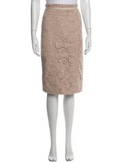 Pre-owned Tibi Lace Pattern Knee-length Skirt In Neutrals