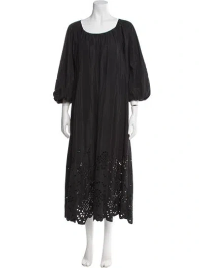 Pre-owned Tibi Lace Pattern Midi Length Dress In Black