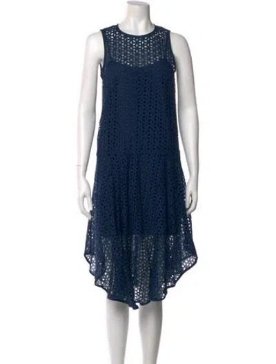 Pre-owned Tibi Lace Pattern Midi Length Dress In Blue