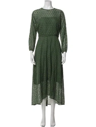 Pre-owned Tibi Lace Pattern Midi Length Dress In Green