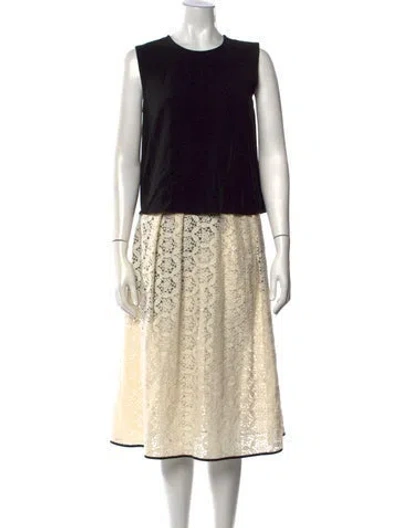 Pre-owned Tibi Lace Pattern Midi Length Dress In Neutral