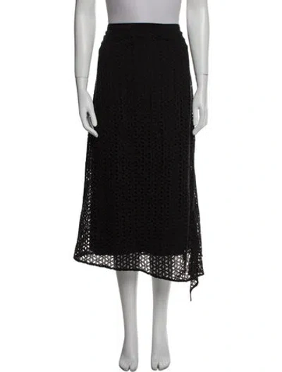 Pre-owned Tibi Lace Pattern Midi Length Skirt In Black