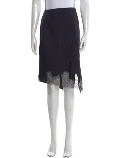 Pre-owned Tibi Lace Pattern Midi Length Skirt In Black