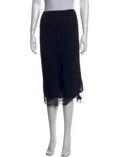Pre-owned Tibi Lace Pattern Midi Length Skirt In Black