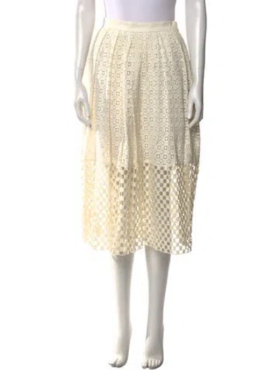 Pre-owned Tibi Lace Pattern Midi Length Skirt In Neutral