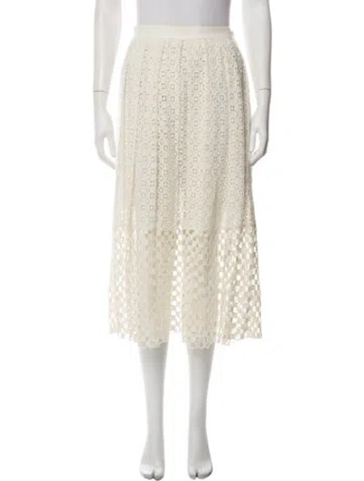 Pre-owned Tibi Lace Pattern Midi Length Skirt In Neutrals