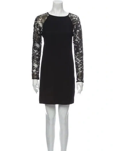 Pre-owned Tibi Lace Pattern Mini Dress In Black
