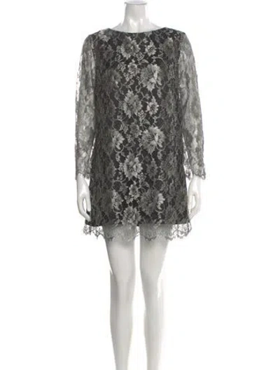 Pre-owned Tibi Lace Pattern Mini Dress In Black