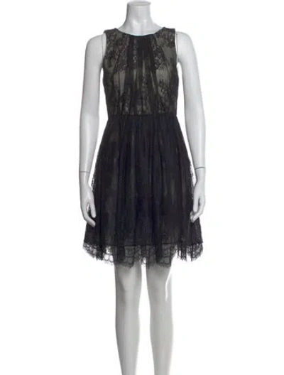 Pre-owned Tibi Lace Pattern Mini Dress In Black