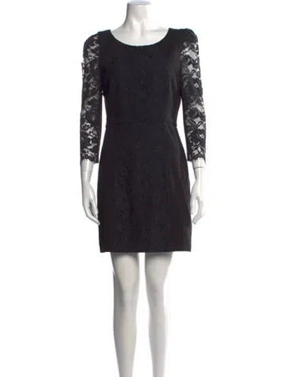 Pre-owned Tibi Lace Pattern Mini Dress In Black/blue