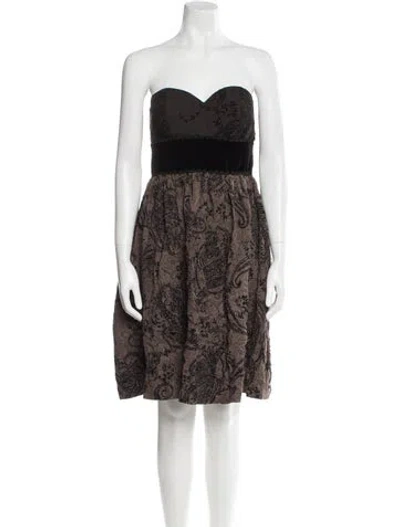 Pre-owned Tibi Lace Pattern Mini Dress In Brown