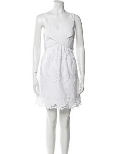 Pre-owned Tibi Lace Pattern Mini Dress In White
