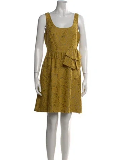Pre-owned Tibi Lace Pattern Mini Dress In Yellow