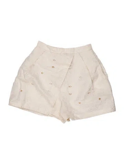 Pre-owned Tibi Lace Pattern Mini Shorts In Neutrals