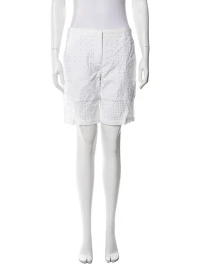 Pre-owned Tibi Lace Pattern Mini Shorts In Neutrals